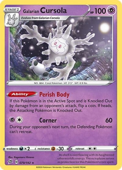 Galarian Cursola SWSH02: Rebel Clash Pokemon card