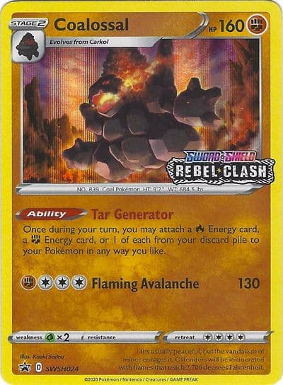 Coalossal - SWSH024 (Prerelease) SWSH: Sword & Shield Promo Cards Pokemon card