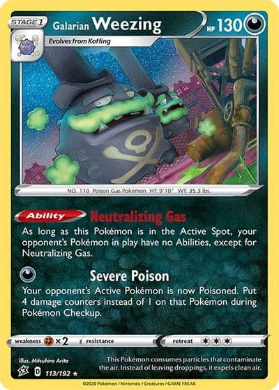Galarian Weezing SWSH02: Rebel Clash Pokemon card