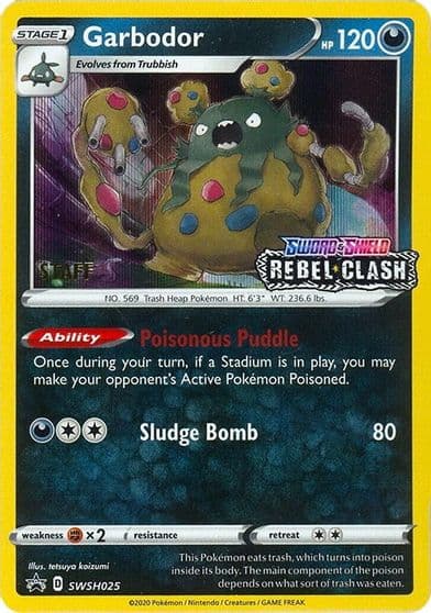 Garbodor - SWSH025 (Prerelease) [Staff] SWSH: Sword & Shield Promo Cards Pokemon card