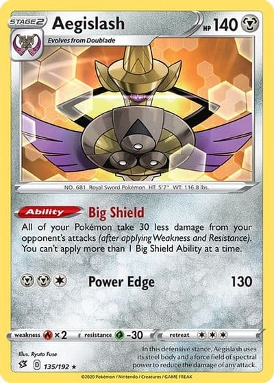 Aegislash SWSH02: Rebel Clash Pokemon card