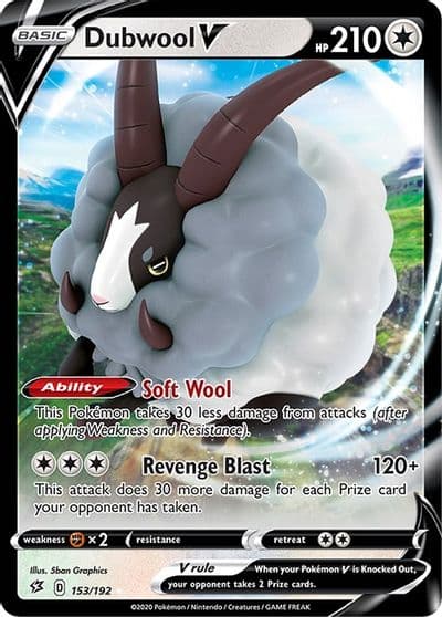 Dubwool V SWSH02: Rebel Clash Pokemon card