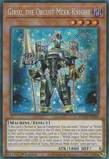 Girsu the Orcust Mekk Knight Eternity Code Yu-Gi-Oh! card