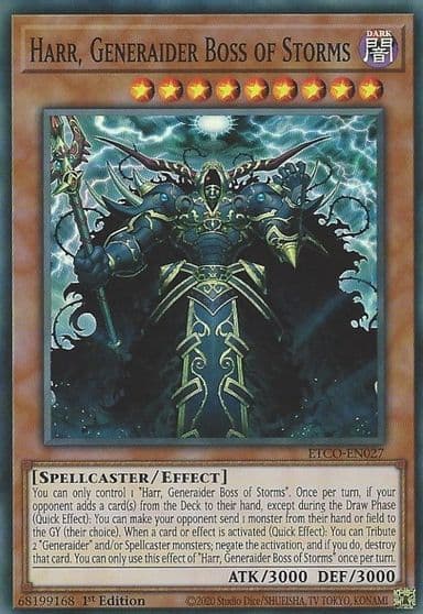 Harr Generaider Boss of Storms Eternity Code Yu-Gi-Oh! card