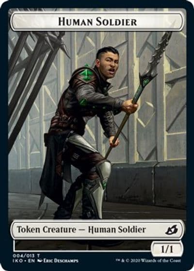 Human Soldier 004 Zombie Double Sided Token Commander 2020 Magic card