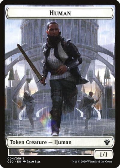 Human Treasure Double Sided Token Commander 2020 Magic card