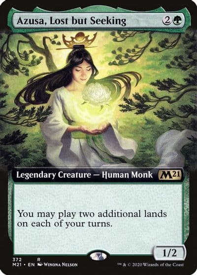 Azusa Lost but Seeking Extended Art Core Set 2021 Magic card