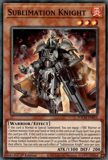 Sublimation Knight Toon Chaos Yu-Gi-Oh! card