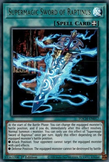 Supermagic Sword of Raptinus Toon Chaos Yu-Gi-Oh! card