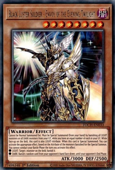 Black Luster Soldier Envoy of the Evening Twilight Toon Chaos Yu-Gi-Oh! card