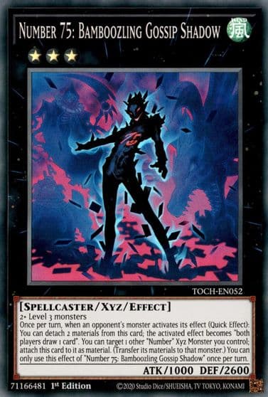 Number 75 Bamboozling Gossip Shadow Toon Chaos Yu-Gi-Oh! card
