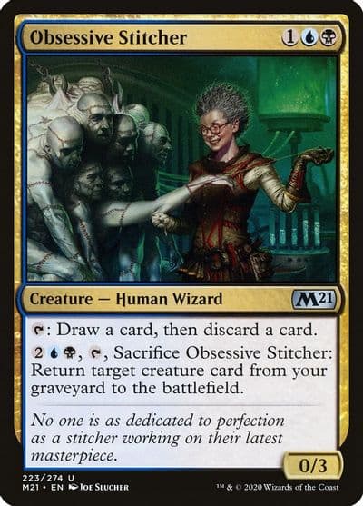 Obsessive Stitcher Core Set 2021 Magic card