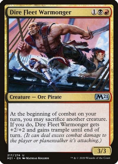 Dire Fleet Warmonger Core Set 2021 Magic card