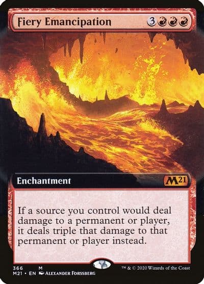 Fiery Emancipation Extended Art Core Set 2021 Magic card