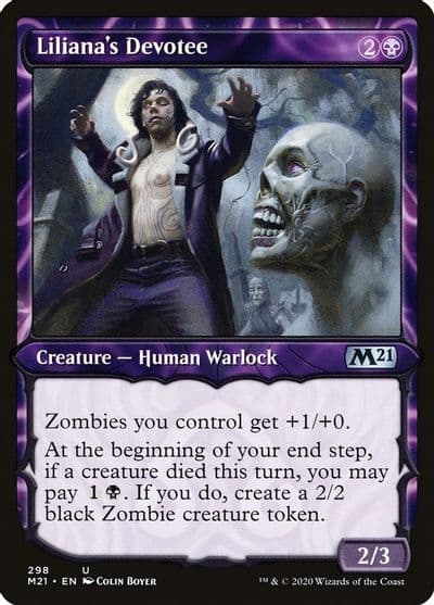 Lilianas Devotee Showcase Core Set 2021 Magic card