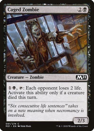 Caged Zombie Core Set 2021 Magic card