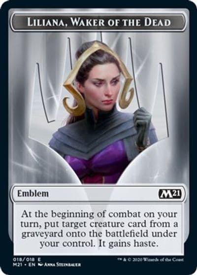 Emblem Liliana Waker of the Dead Core Set 2021 Magic card