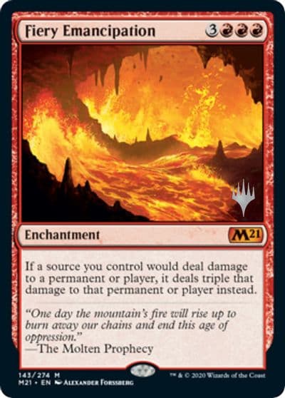 Fiery Emancipation Promo Pack: Core Set 2021 Magic card
