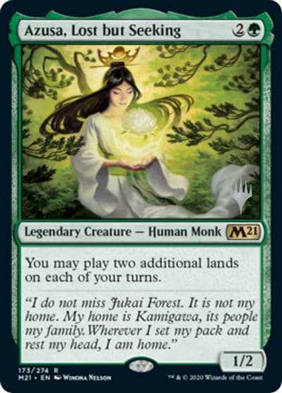 Azusa Lost but Seeking Promo Pack: Core Set 2021 Magic card