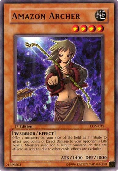 Amazon Archer Labyrinth of Nightmare Yu-Gi-Oh! card