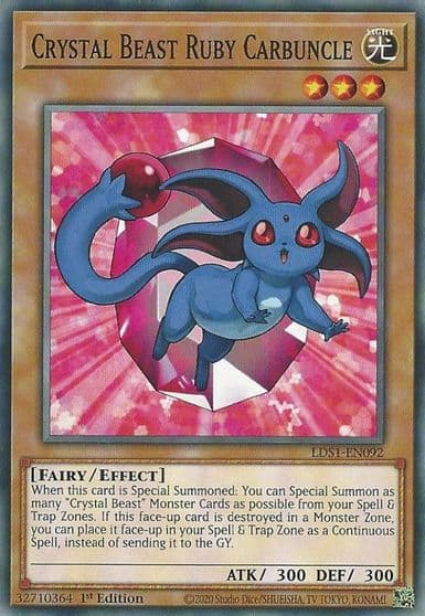Crystal Beast Ruby Carbuncle Legendary Duelists: Season 1 Yu-Gi-Oh! card
