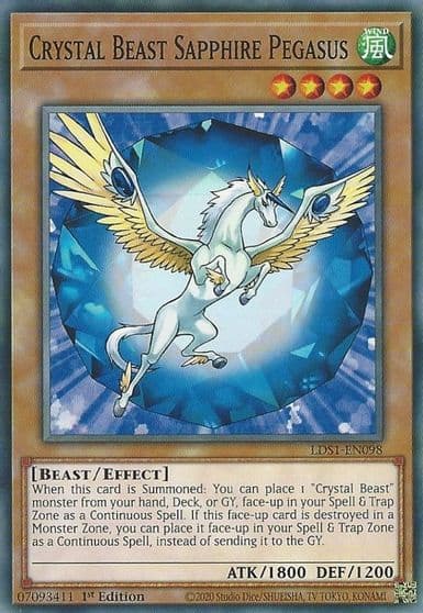Crystal Beast Sapphire Pegasus Legendary Duelists: Season 1 Yu-Gi-Oh! card