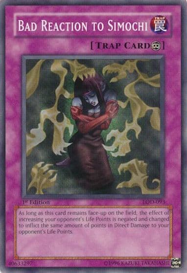 Bad Reaction to Simochi Legacy of Darkness Yu-Gi-Oh! card
