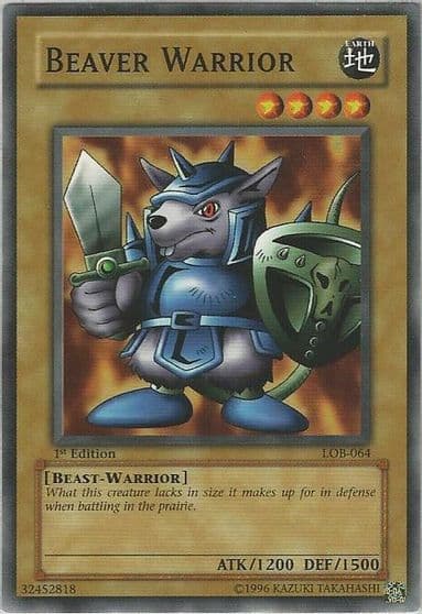 Beaver Warrior The Legend of Blue Eyes White Dragon Yu-Gi-Oh! card