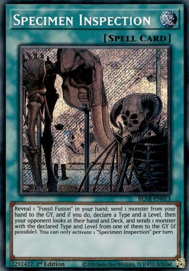 Specimen Inspection Battles of Legend: Armageddon Yu-Gi-Oh! card