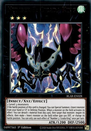 Number 3 Cicada King Battles of Legend: Armageddon Yu-Gi-Oh! card