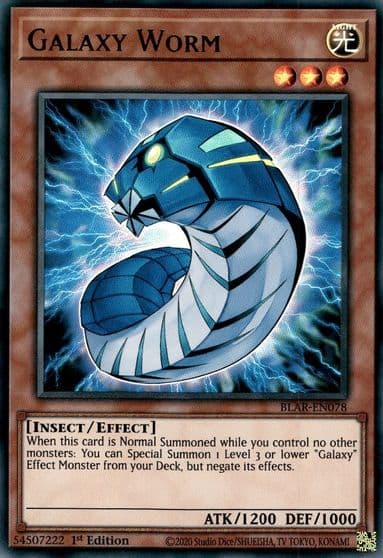 Galaxy Worm Battles of Legend: Armageddon Yu-Gi-Oh! card