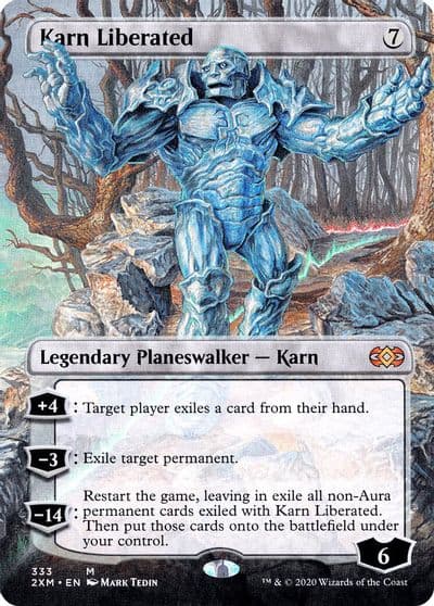 Karn Liberated Borderless Double Masters Magic card