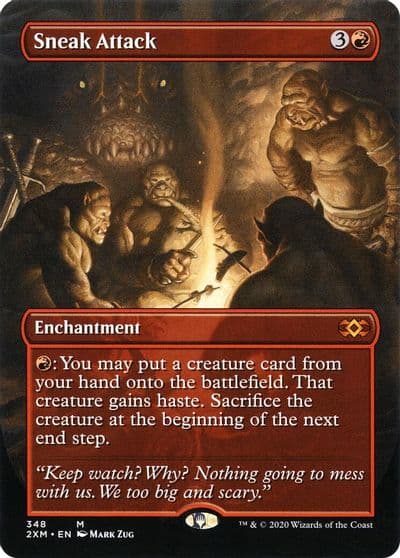 Sneak Attack Borderless Double Masters Magic card