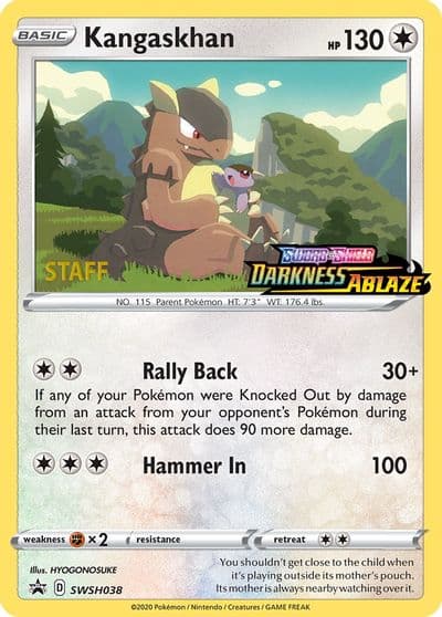 Kangaskhan - SWSH038 (Prerelease) [Staff] SWSH: Sword & Shield Promo Cards Pokemon card