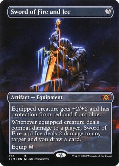 Sword of Fire and Ice Borderless Double Masters Magic card