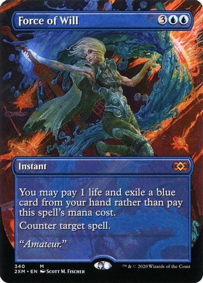 Force of Will Borderless Double Masters Magic card