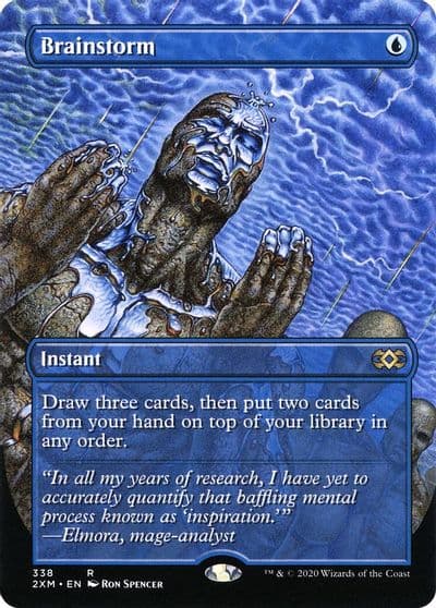 Brainstorm Borderless Double Masters Magic card