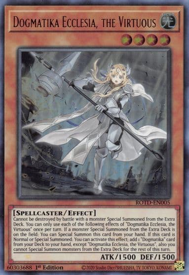 Dogmatika Ecclesia the Virtuous Rise of the Duelist Yu-Gi-Oh! card