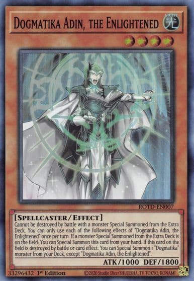 Dogmatika Adin the Enlightened Rise of the Duelist Yu-Gi-Oh! card