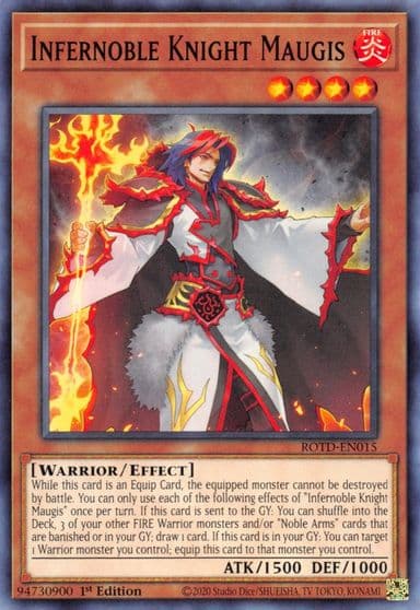 Infernoble Knight Maugis Rise of the Duelist Yu-Gi-Oh! card