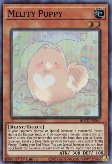 Melffy Puppy Rise of the Duelist Yu-Gi-Oh! card