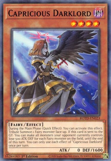 Capricious Darklord Rise of the Duelist Yu-Gi-Oh! card