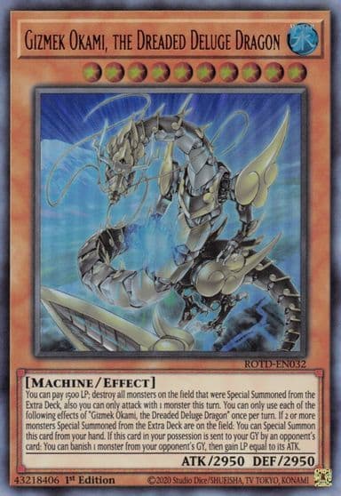 Gizmek Okami the Dreaded Deluge Dragon Rise of the Duelist Yu-Gi-Oh! card