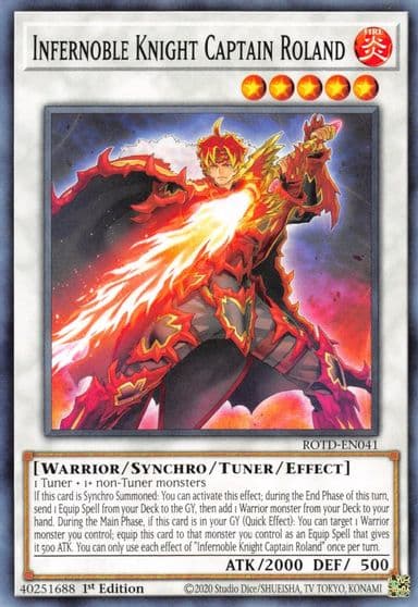 Infernoble Knight Captain Roland Rise of the Duelist Yu-Gi-Oh! card