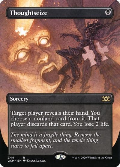 Thoughtseize Borderless Double Masters Magic card