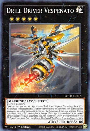 Drill Driver Vespenato Rise of the Duelist Yu-Gi-Oh! card