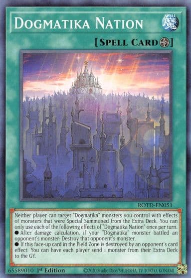 Dogmatika Nation Rise of the Duelist Yu-Gi-Oh! card