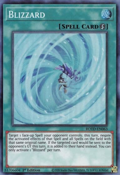 Blizzard Rise of the Duelist Yu-Gi-Oh! card