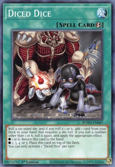 Diced Dice Rise of the Duelist Yu-Gi-Oh! card