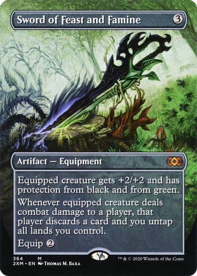 Sword of Feast and Famine Borderless Double Masters Magic card